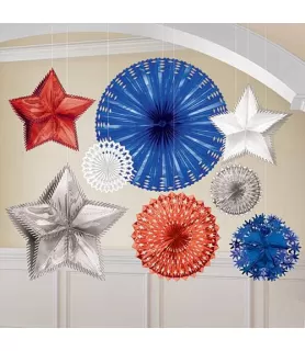 4th of July Foil Starburst Decorating Kit (8pc)