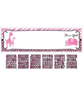 Sweet Safari Girl Giant Customizable Banner (1ct)
