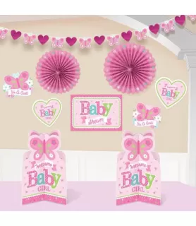 Baby Shower 'Welcome Little One Girl' Room Decorating Kit (10pc)