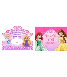 Disney Princess 'Sparkle and Shine' Invitations and Thank You Notes w/ Envelopes (8ct ea.)