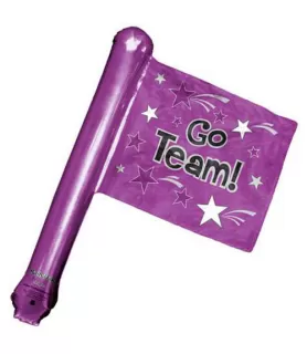 Purple 'Go Team' Inflatable Foil Flag (1ct)