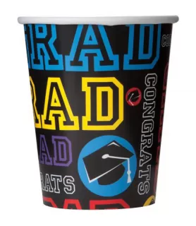 Graduation 'Grad Party' 9oz Paper Cups (8ct)