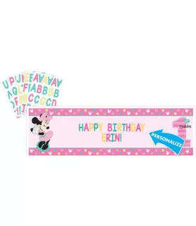 Minnie Mouse 1st Birthday 'Fun to Be One' Giant Customizable Banner (1ct)