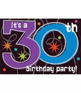 Over the Hill 'The Party Continues' 30th Birthday Invitations w/ Envelopes (8ct)