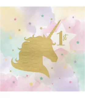 Unicorn Sparkle 1st Birthday Lunch Napkins (16ct)