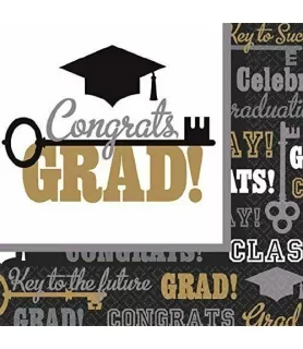 Graduation 'Key to Success' Small Napkins (125ct)