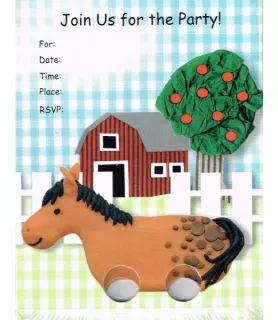Barnyard 'Happy Birthday Little One' Invitations w/ Envelopes (8ct)