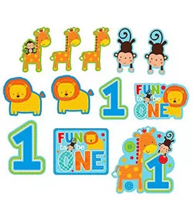1st Birthday 'One Wild Boy' Cutout Decorations (12pc)