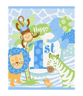 1st Birthday 'Blue Safari' Favor Bags (8ct)