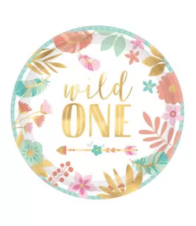 1st Birthday 'Boho Girl Wild One' Small Paper Plates (8ct)