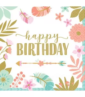 1st Birthday 'Boho Girl' Lunch Napkins (16ct)