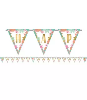 1st Birthday 'Boho Girl' Pennant Banner Kit (15ft)