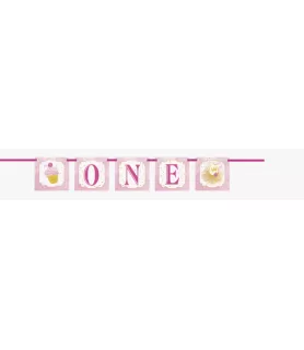 1st Birthday 'Pink and Gold' Banner (1ct)