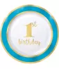 1st Birthday 'Blue and Gold' Extra Large Plastic Plates (10ct) 1st Birthday 'Blue and Gold' Extra Large Plastic Plates (10ct)