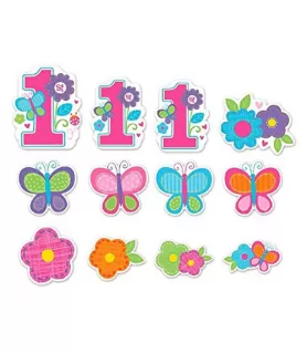 1st Birthday 'Sweet Girl' Cutout Decorations (12pc)