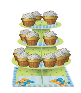 Bear's 1st Birthday Boy 3-Tiered Cupcake Stand (1ct)