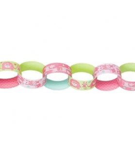 1st Birthday 'One Wild Girl' Paper Chain Link Garland (13ft)