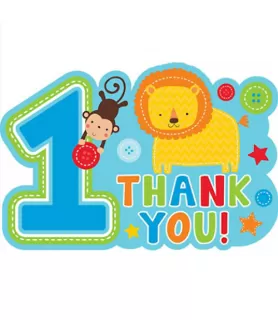 1st Birthday 'One Wild Boy' Thank You Note Set w/ Envelopes (8ct)