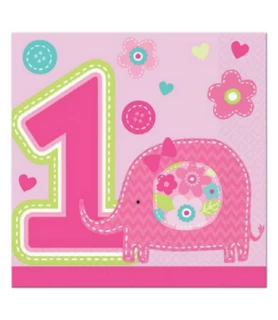 1st Birthday 'One Wild Girl' Small Napkins (16ct)