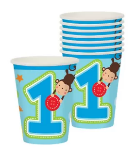 1st Birthday 'One Wild Boy' 9oz Paper Cups (8ct)