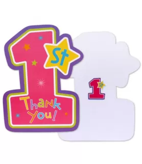 1st Birthday Hugs & Stitches Thank You Notes w/ Envelopes (8ct)