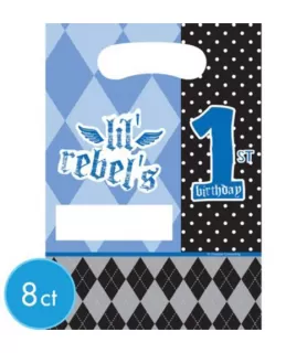 1st Birthday Boy Rebel Favor Bags (8ct)