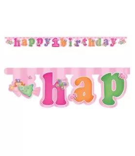 1st Birthday 'Fun at One' Girl Jointed Banner (1ct)