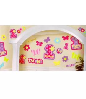 1st Birthday 'Sweet Girl' Paper Cutouts (30pc)