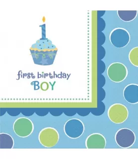 1st Birthday 'Sweet Lil' Cupcake Boy' Small Napkins (36ct)