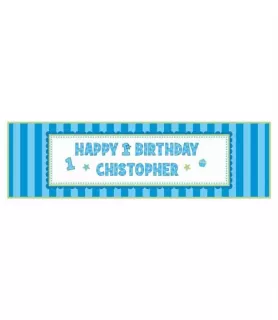 1st Birthday 'Sweet Lil' Cupcake Boy' Giant Customizable Banner w/ Decorations (1ct)