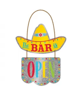 Fiesta Metal The Bar Is Open Sign (1ct)