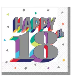 Over the Hill 'Here's to 18' Small Napkins (16ct)