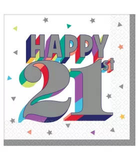 Birthday 'Here's to 21' Small Napkins (16ct)