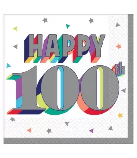Over the Hill 'Here's to 100' Small Napkins (16ct)