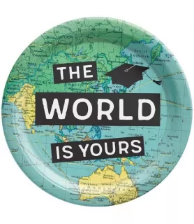 Graduation 'The World Awaits' Extra Large Paper Plates (18ct)