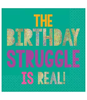 Birthday 'Young and Fab' Iridescent Lunch Napkins (16ct)