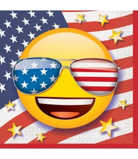 4th of July Emoji Lunch Napkins (16ct)