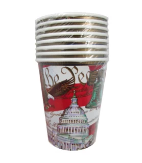 Red White & Blue 'America' 9oz Paper Cups (8ct)