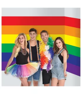 Pride Rainbow Striped Plastic Room Roll Scene Setter (1ct)