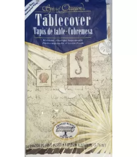 Summer 'Shoreline' Plastic Tablecover (1ct)