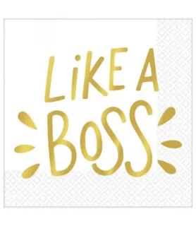 Happy Birthday 'Like A Boss' Small Napkins (16ct)