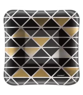 Happy Birthday 'Chic Party' Foil Small Appetizer Plates (8ct)