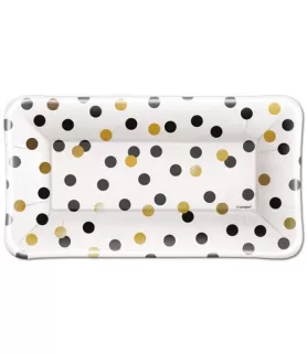 Happy Birthday 'Chic Party' Foil Rectangular Appetizer Plates (8ct)