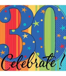 Happy Birthday 'A Year to Celebrate' 30th Birthday Small Napkins (16ct)