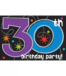 Over the Hill 'The Party Continues' 30th Birthday Invitations w/ Envelopes (8ct)