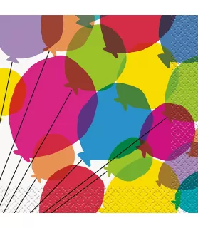 Happy Birthday 'Balloon and Rainbow Birthday' Small Napkins (16ct)