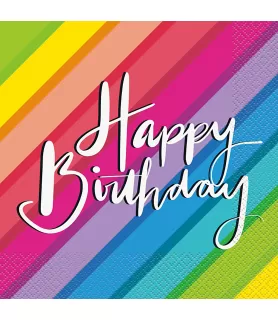 Happy Birthday 'Balloon and Rainbow Birthday' Lunch Napkins (16ct)