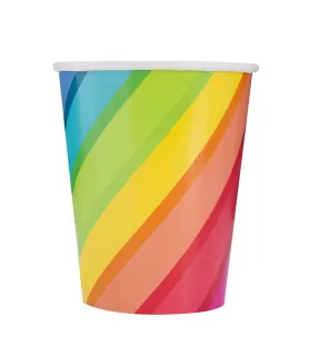 Happy Birthday 'Balloon and Rainbow Birthday' 9oz Paper Cups (8ct)