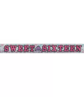Happy Birthday 'Sweet 16' Giant Foil Fringe Banner (10ft)