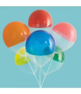 Birthday Rainbow Clear Dipped Latex Balloons (6ct)
